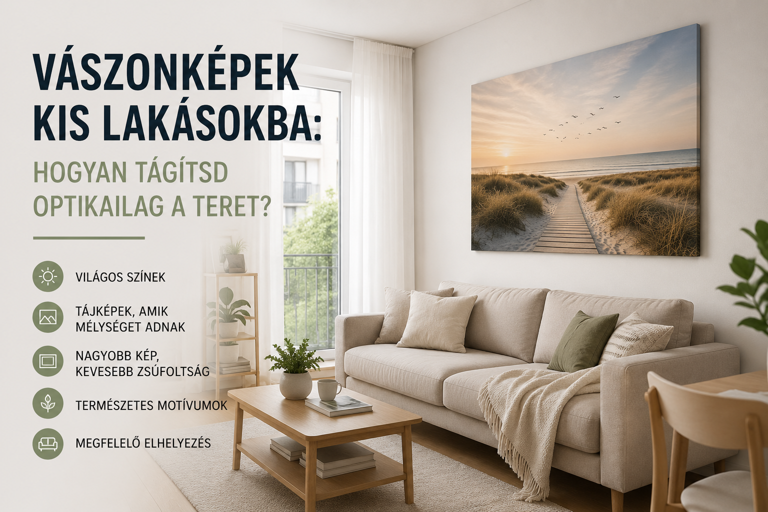 Vászonképek kis lakásokba: hogyan tágítsd optikailag a teret?