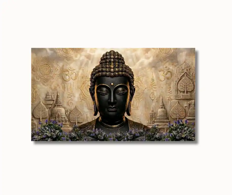 Arany Mandalamintás Buddha - Prémium Vászonkép