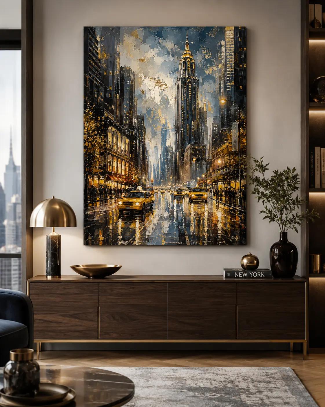 Manhattan Éjszakai Fényei – New York Vászonkép enteriőrben