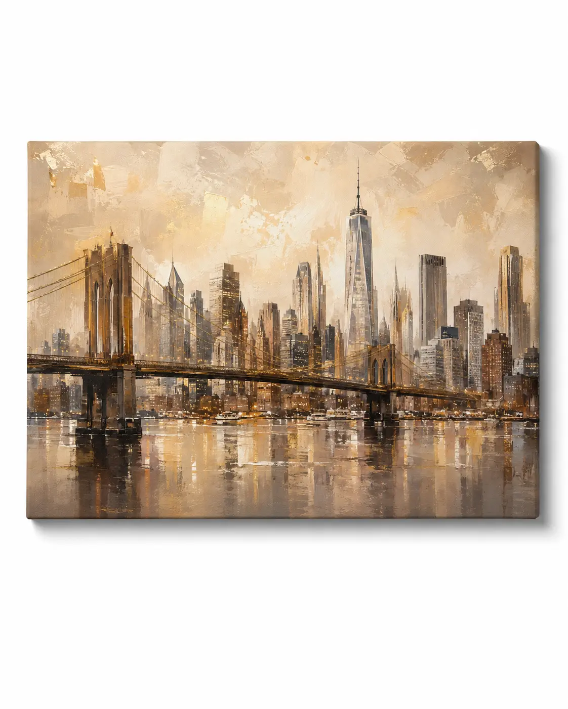 New York Aranyló Fényei – Brooklyn Bridge Vászonkép