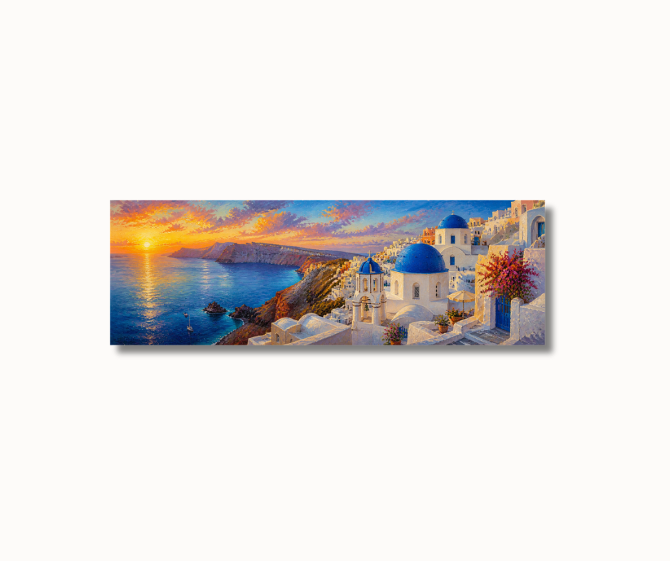 Santorini Ébredése -Vászonkép