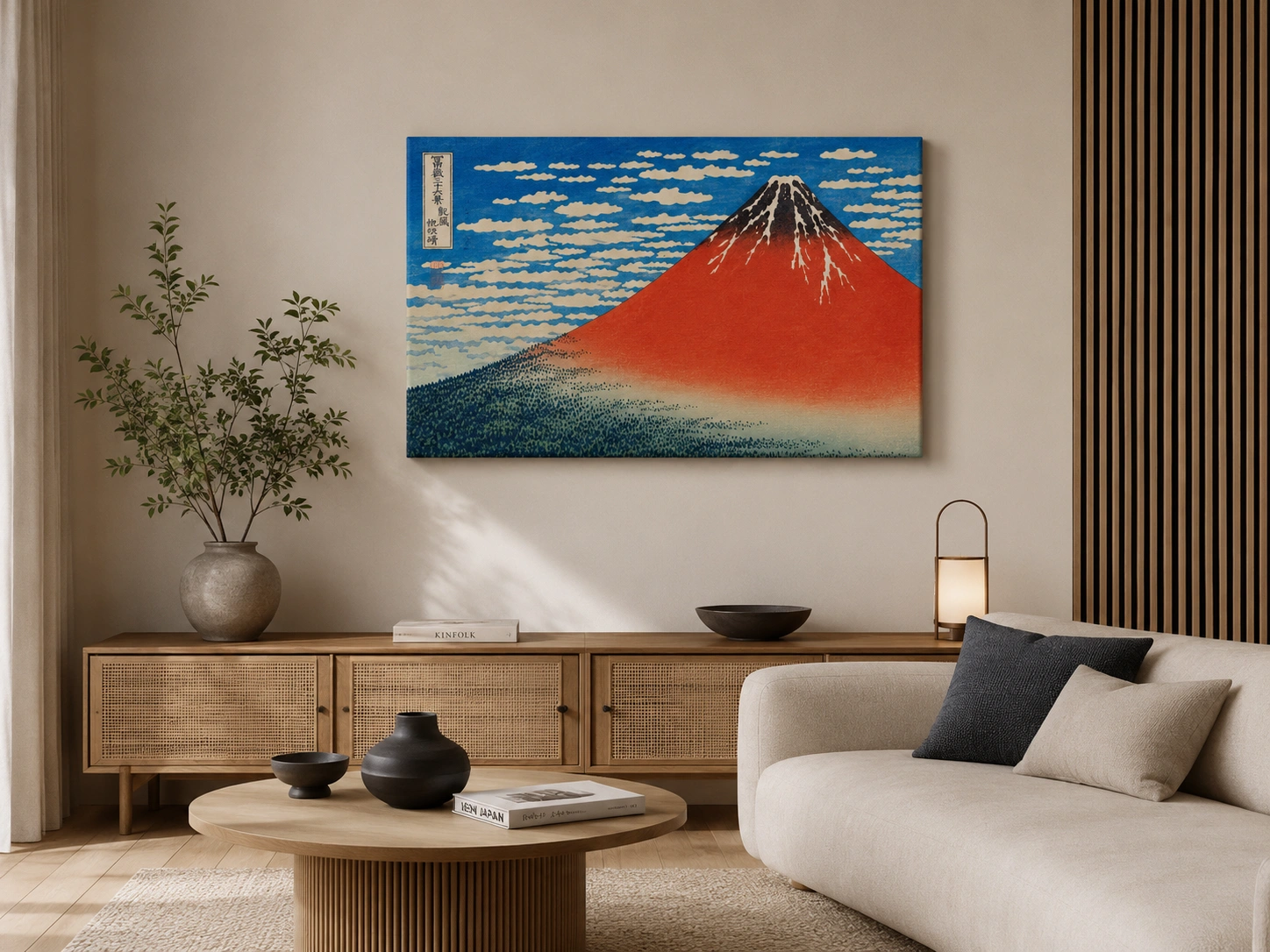 Vörös Fuji – Japán Hegyi Vászonkép enteriőrben